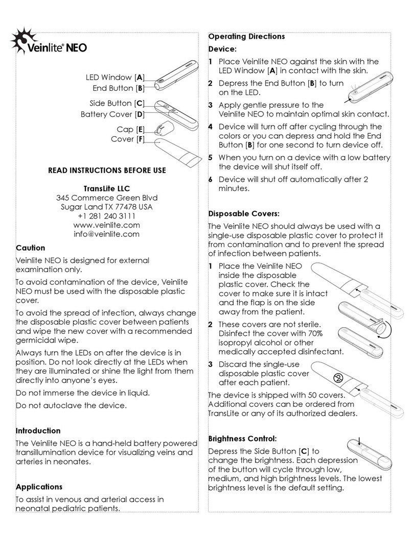 TransLite Veinlite NEO instructions