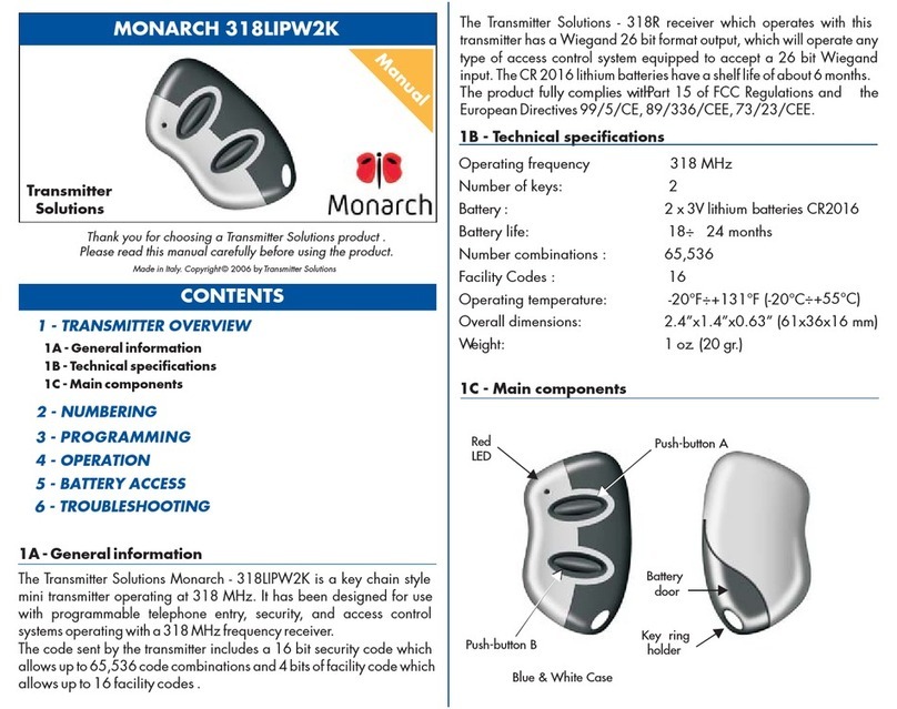Transmitter Solutions MONARCH 318LIPW2K User manual