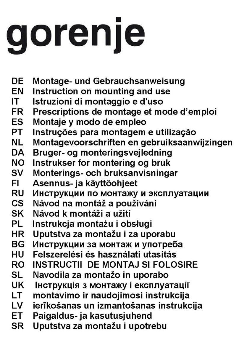 Gorenje DTS9515E Instruction on mounting and use Gorenje DTS9515E Instruction on mounting and use