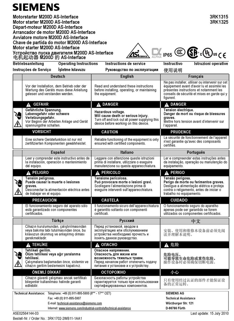 Siemens SIRIUS M200D User manual