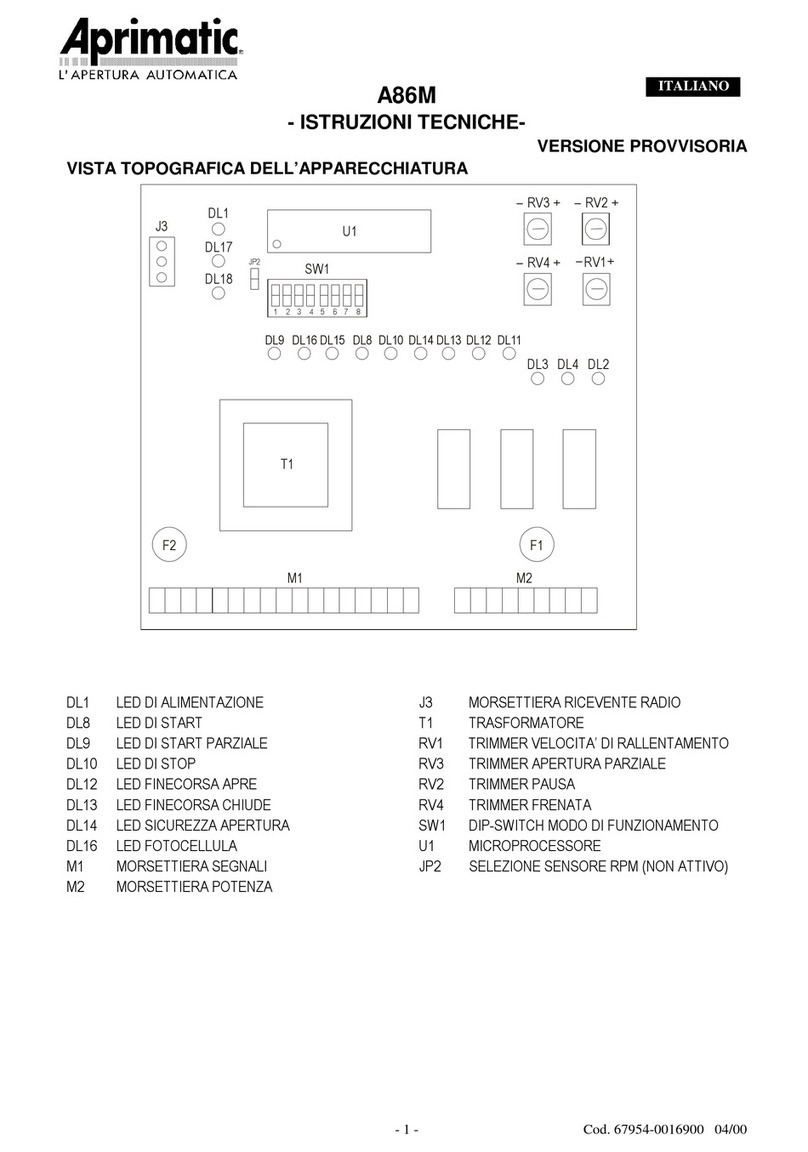 Aprimatic A86M Owner's manual