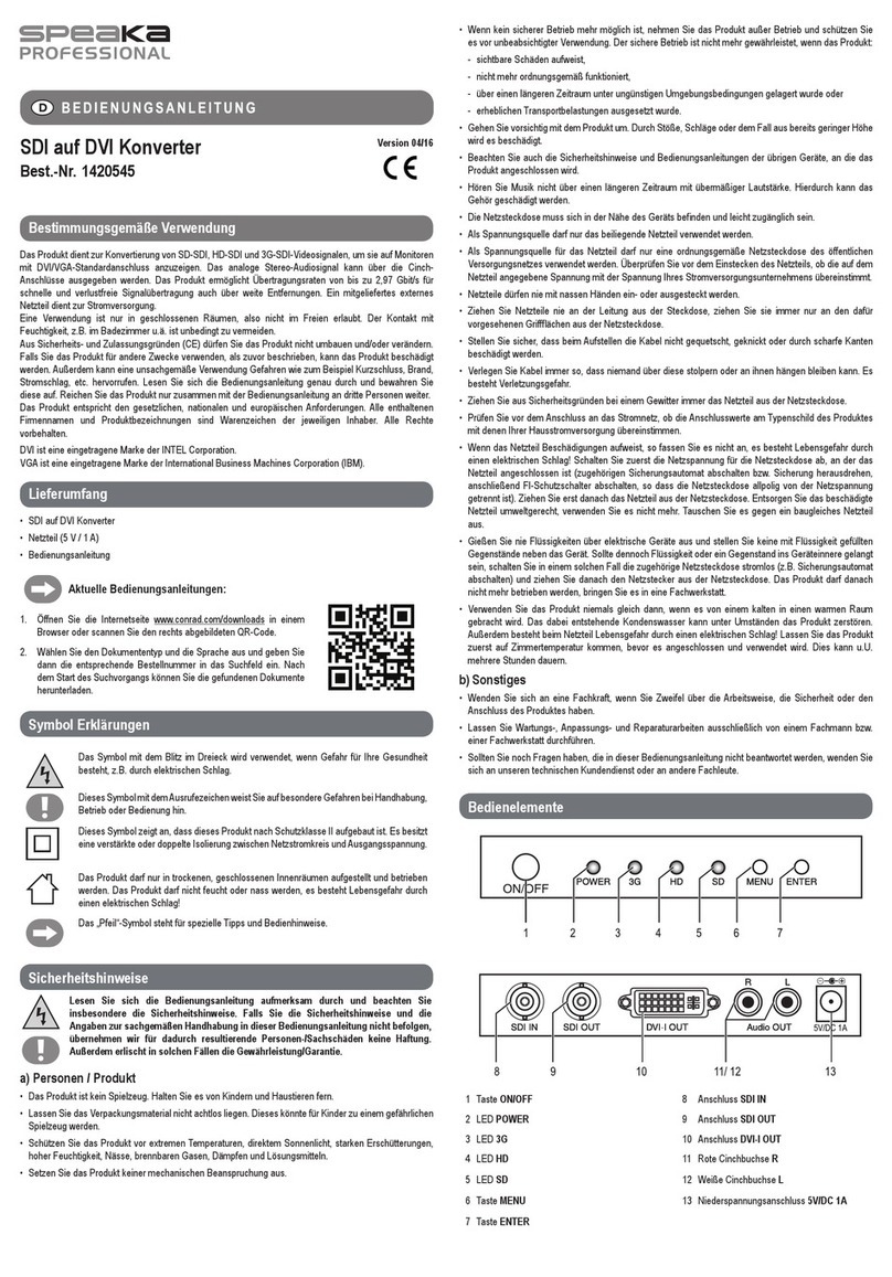 Speaka 1420545 operating instructions
