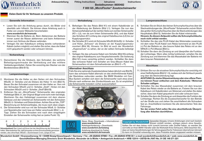 Wunderlich 8600482 Fitting instructions