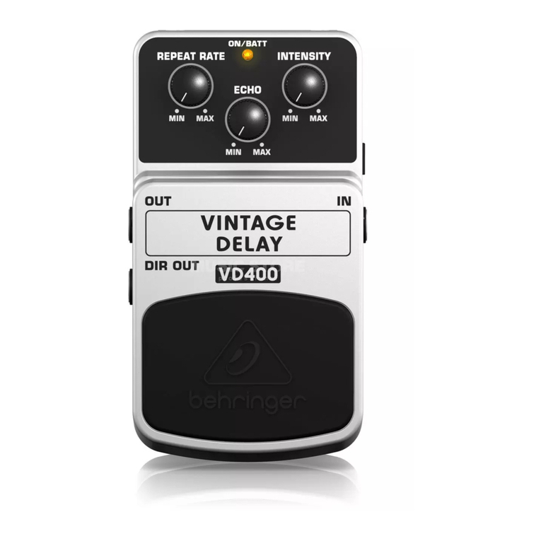 Behringer VINTAGE DELAY VD400 User manual