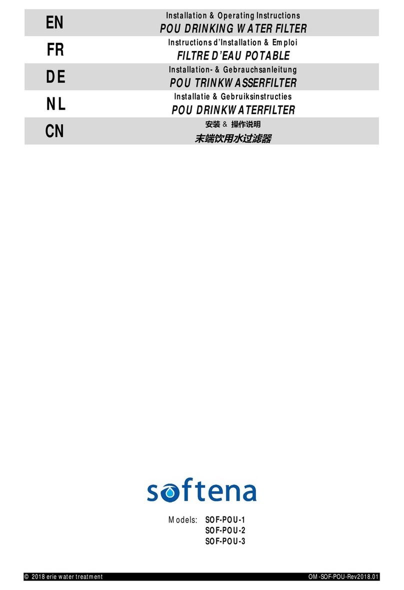 Aquion Erie water treatment softena SOF-POU-1 Installation & operating instructions