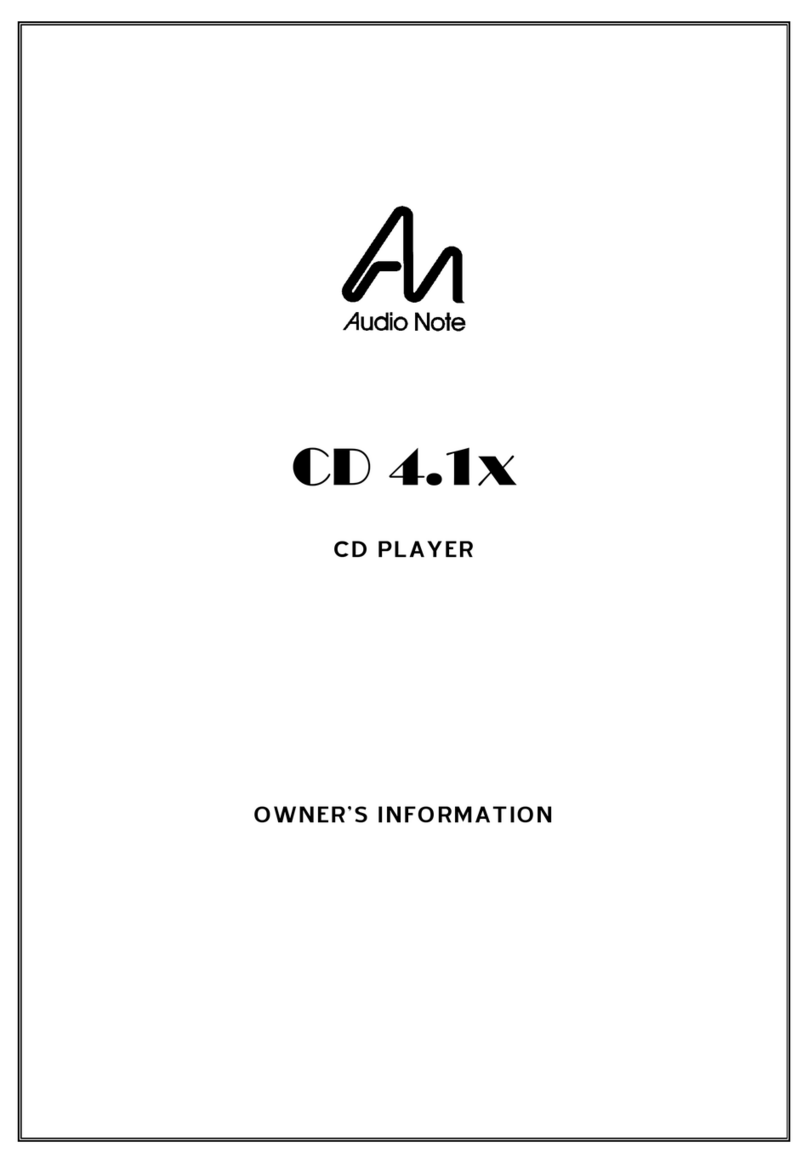 Audio Note CD 4.1x Technical manual Audio Note CD 4.1x Technical manual