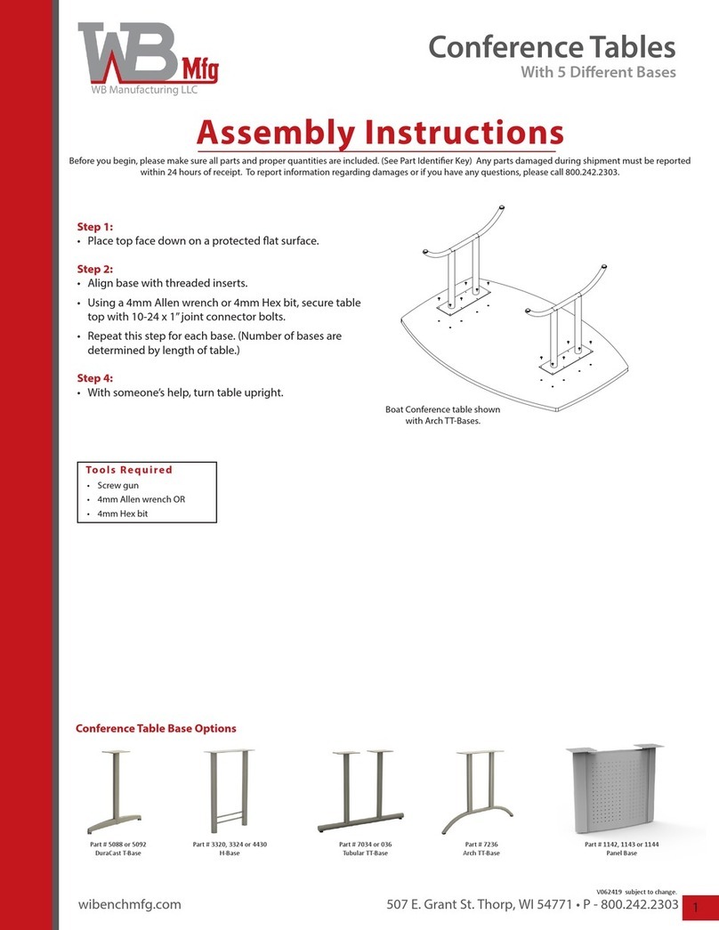 WB Manufacturing Boat Conference Table User manual WB Manufacturing Boat Conference Table User manual