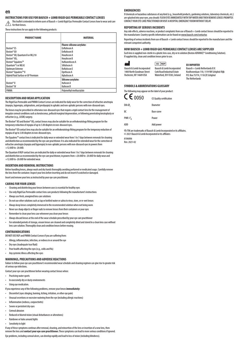 Bausch & Lomb Boston ES Instructions for use