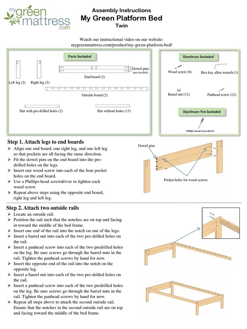 My Green Mattress My Green Platform Bed Twin Assembly instructions My Green Mattress My Green Platform Bed Twin Assembly instructions