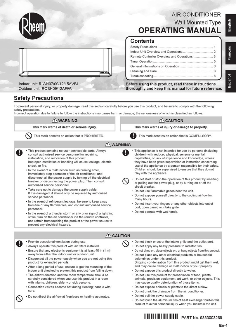 Rheem RIWH07AVFJ User manual