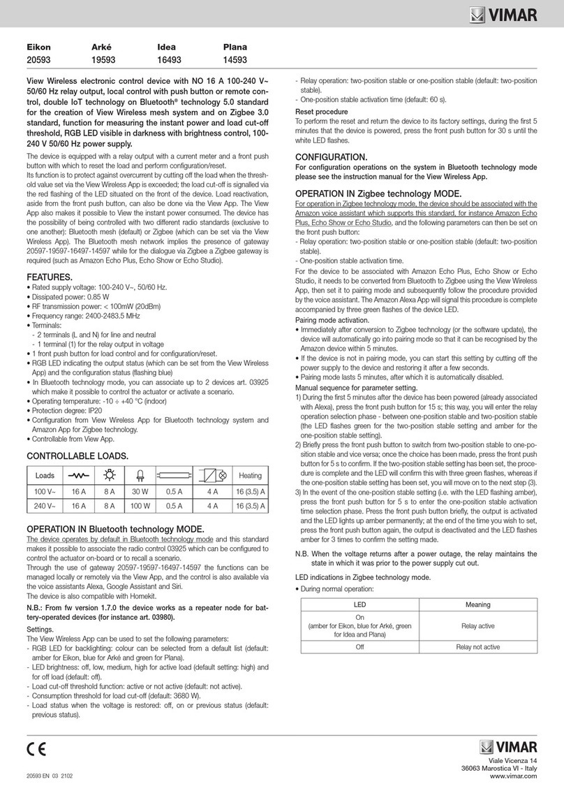 Vimar Eikon User manual