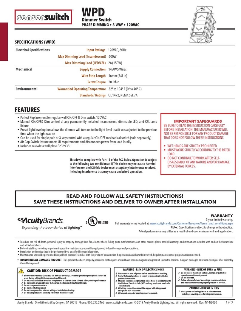 Sensor Switch WPD User manual