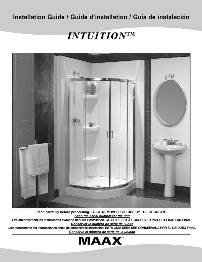 MAAX INTUITION installation guide MAAX INTUITION installation guide