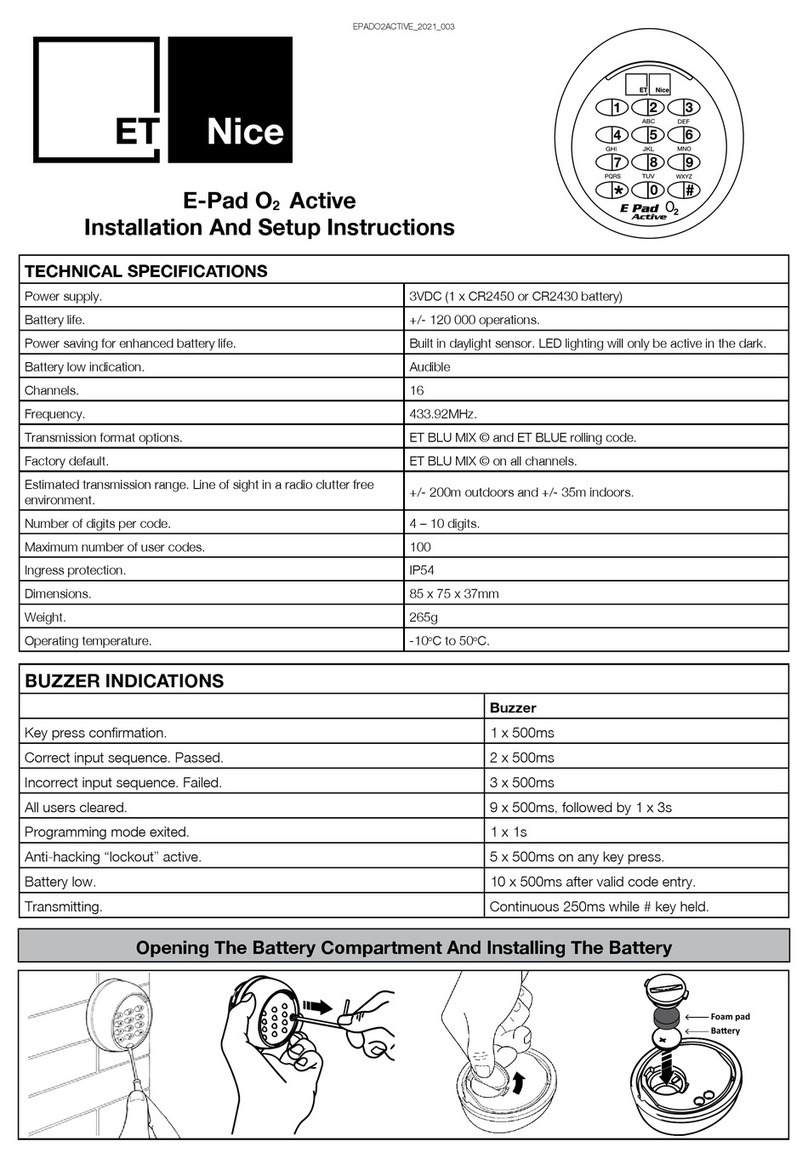ET NICE E-Pad O2 Active Installation and setup instructions ET NICE E-Pad O2 Active Installation and setup instructions