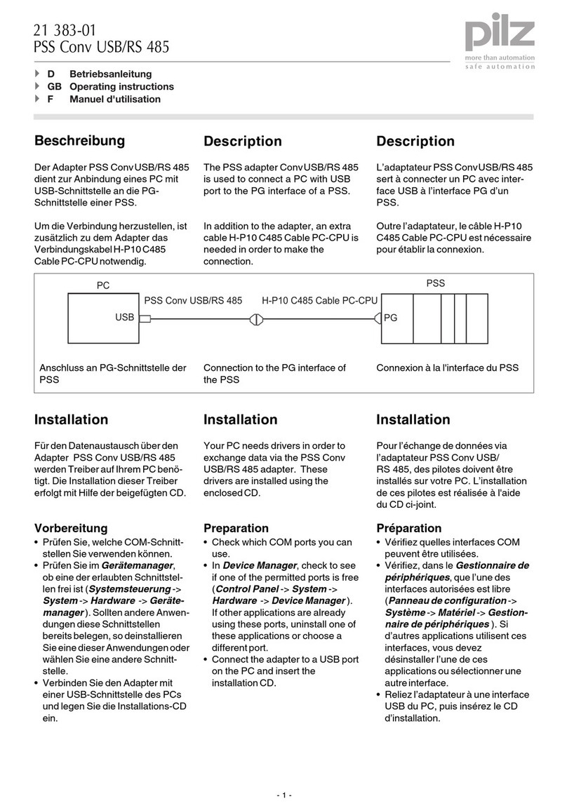 Pilz Conv USB/RS 485 operating instructions