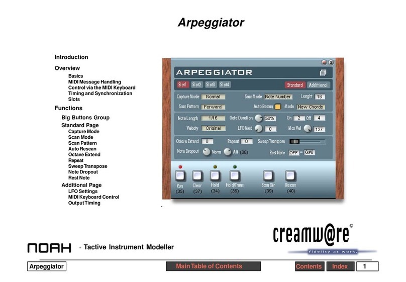 CreamWare Noah Arpeggiator User manual