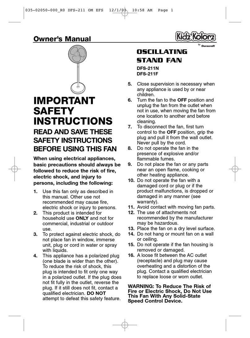 Duracraft DFS-211N User manual