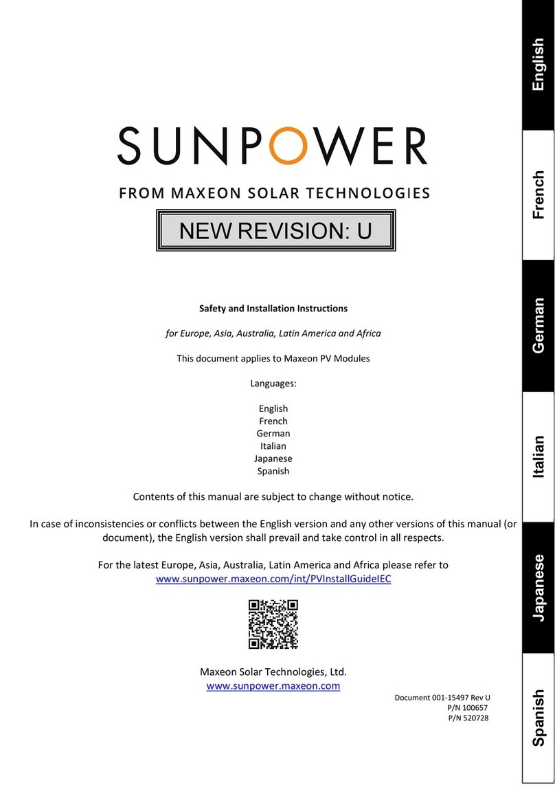 Maxeon SUNPOWER E Series Safety and installation instructions