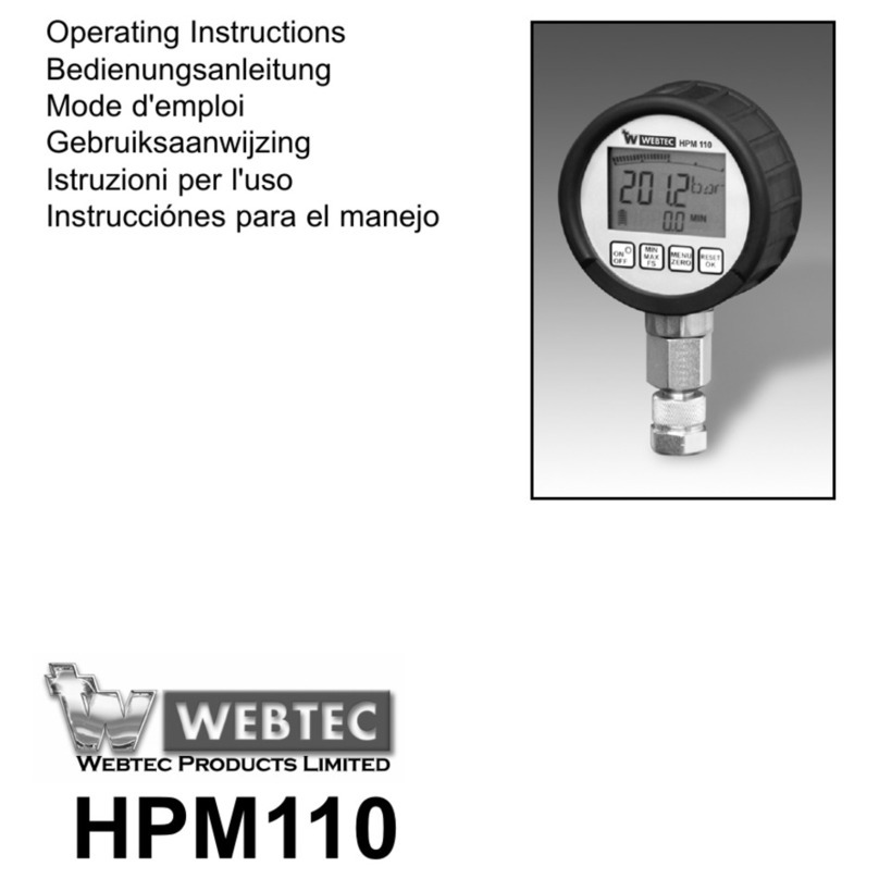 WEBTEC HPM110 operating instructions