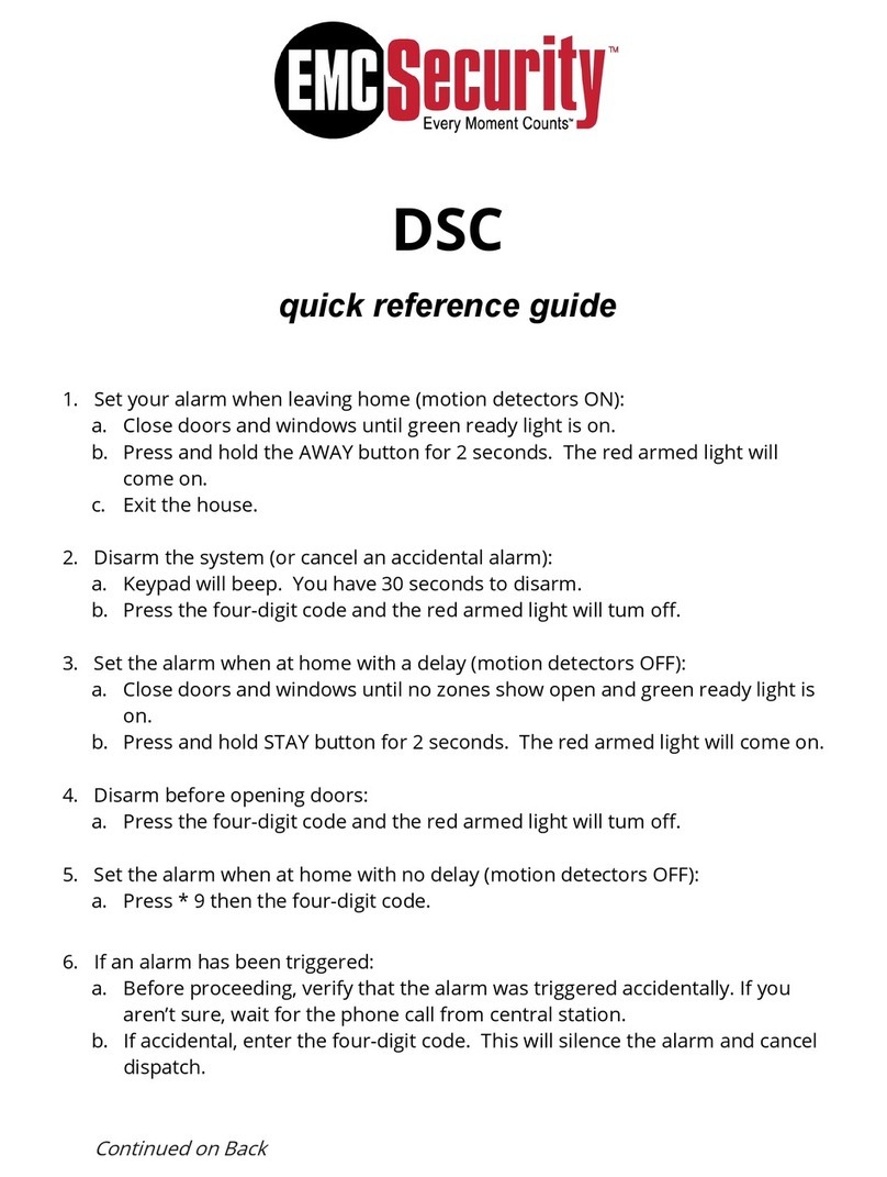 EMC Security DSC Quick reference guide