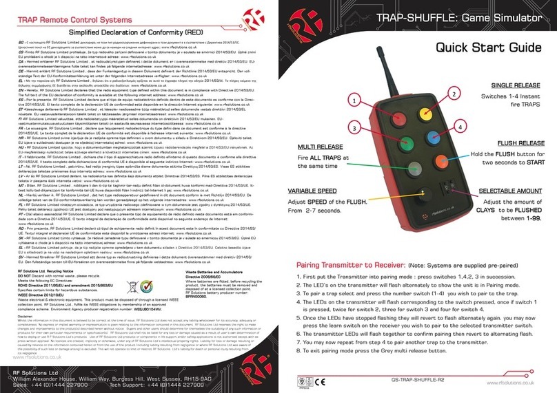 RF SOLUTIONS TRAP-SHUFFLE Game Simulator User manual