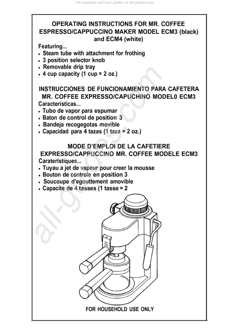 Mr. Coffee ECM3 operating instructions