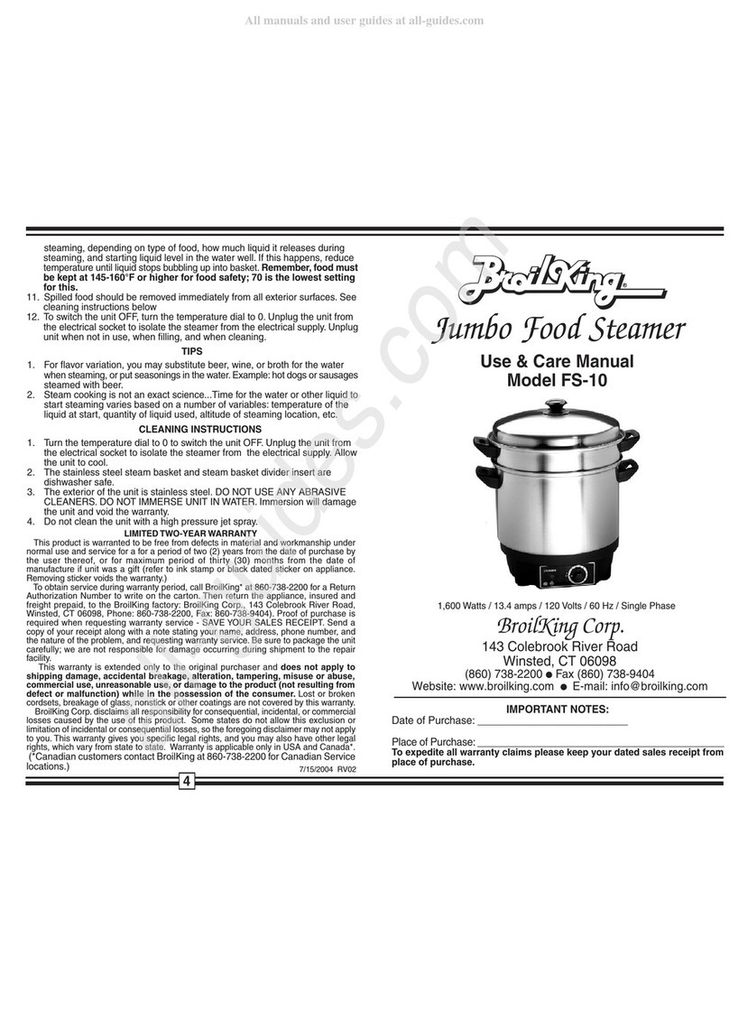 Broil King FS-10 User manual