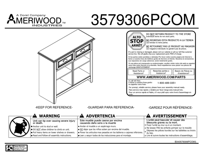 Dorel Ameriwood Industries 3579306PCOM manual Dorel Ameriwood Industries 3579306PCOM manual