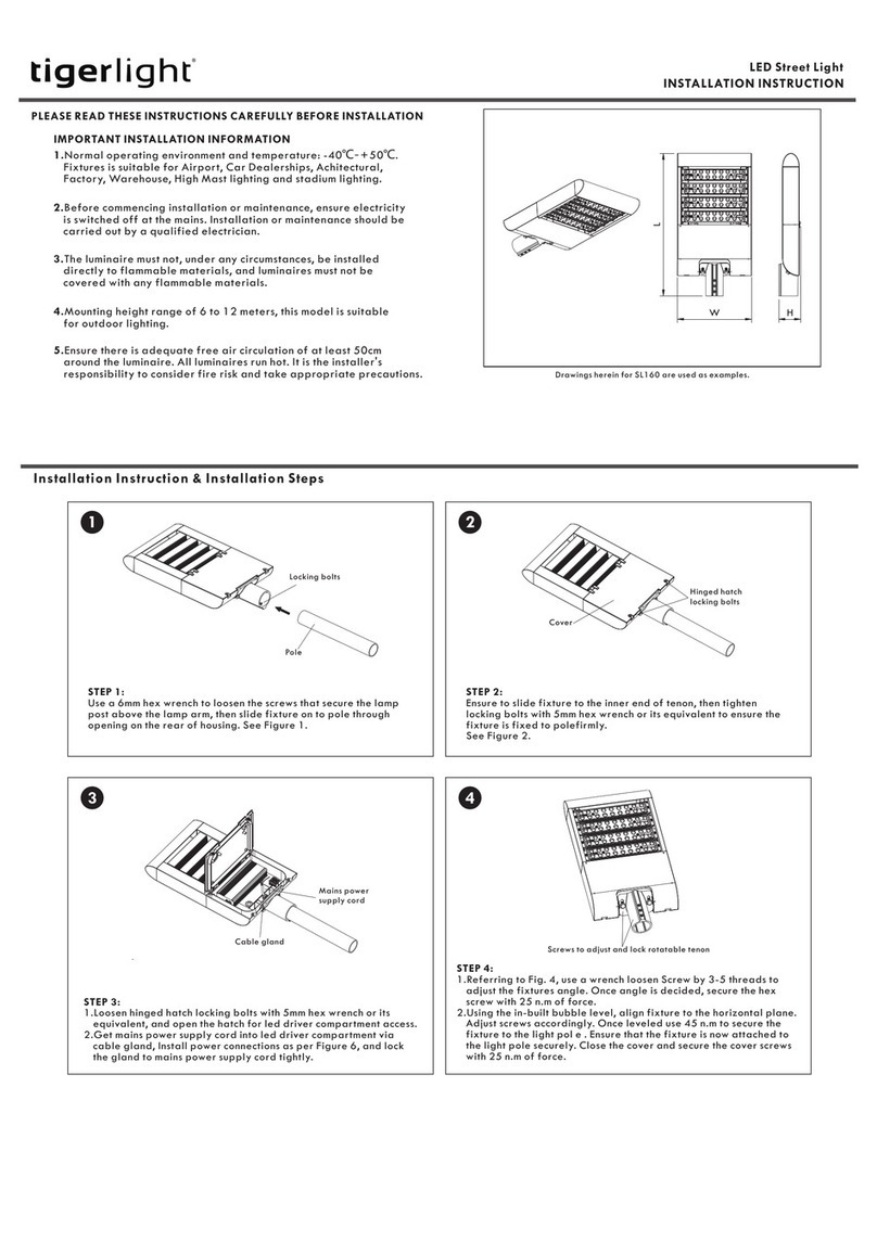 tigerlight SL160 Installation instruction