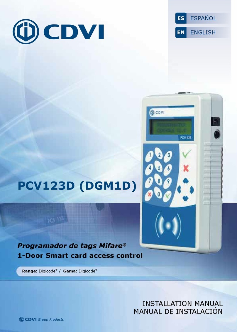 CDVI Digicode Mifare PCV123D installation manual CDVI Digicode Mifare PCV123D installation manual