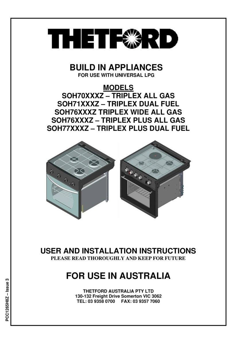Thetford SOH70 Z Series User and installation instructions