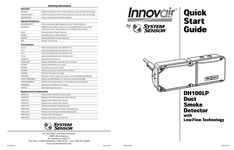 System Sensor Innovair DH100LP User manual