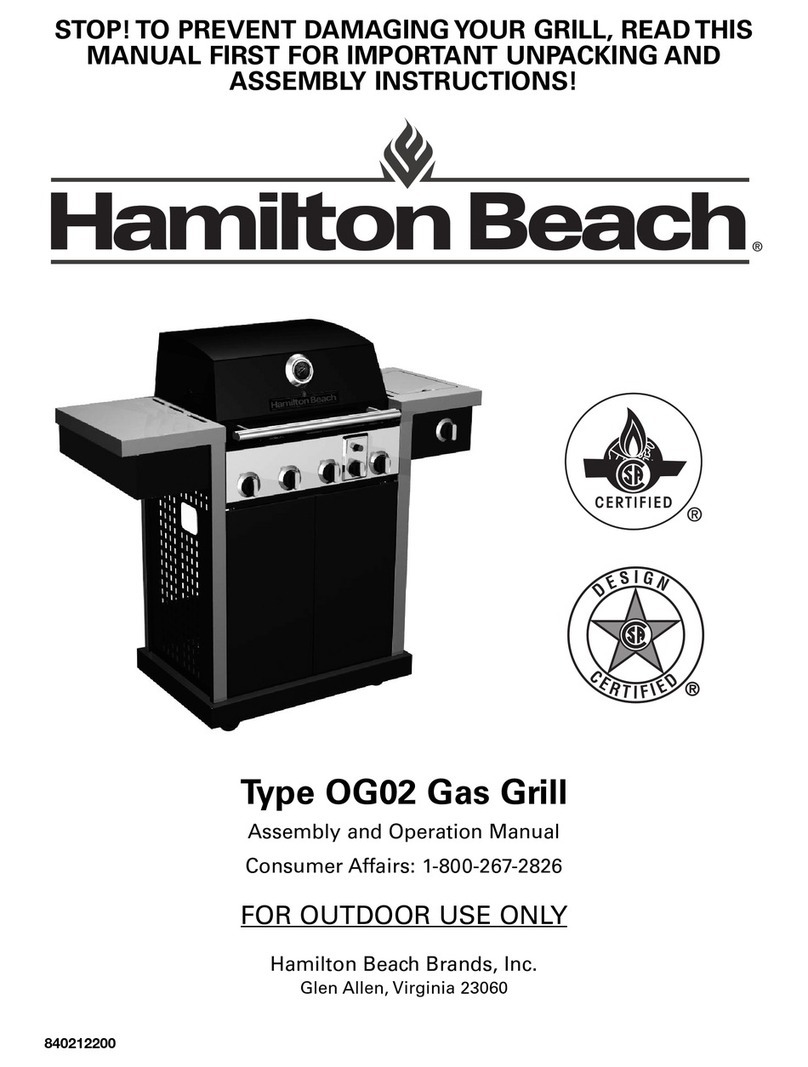 Hamilton Beach OG02 Assembly and operation manual