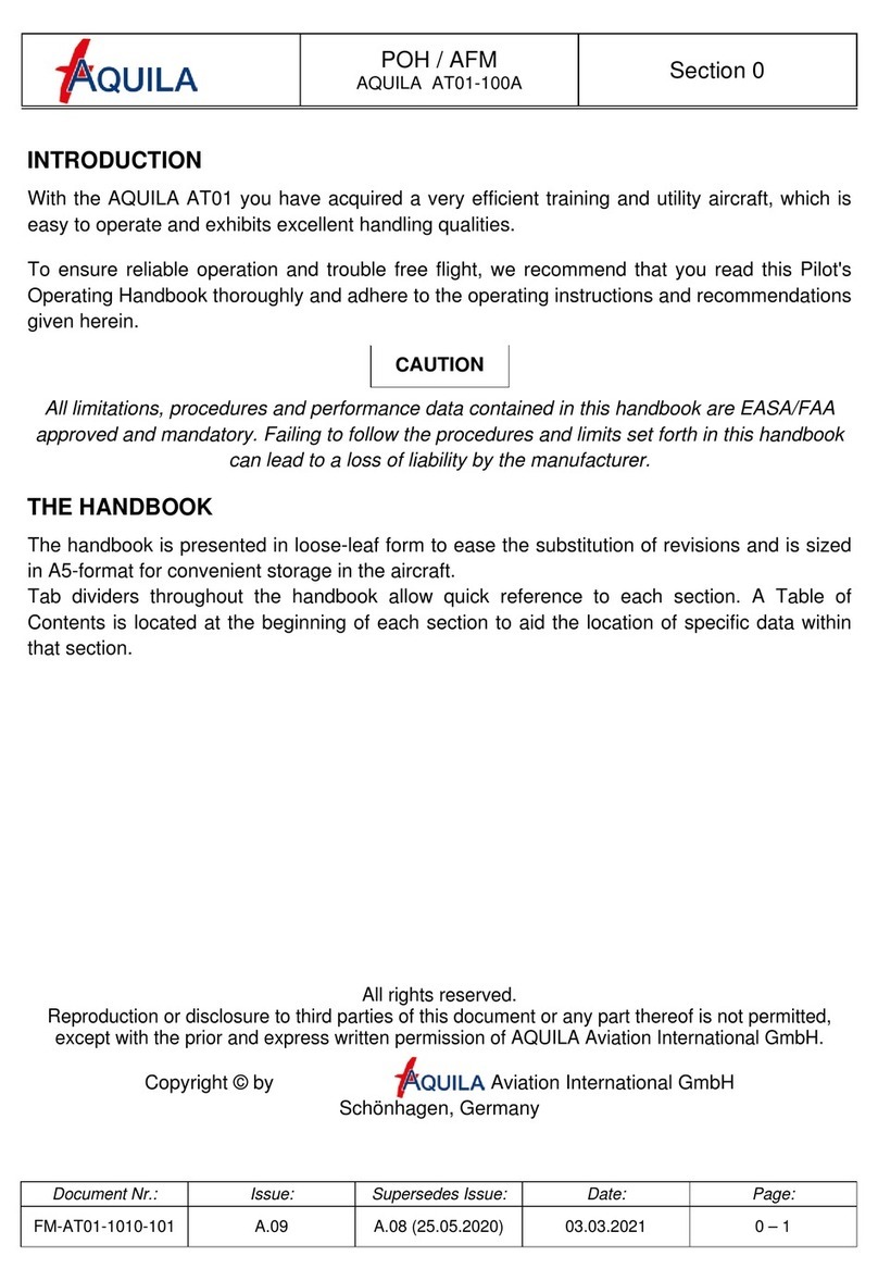 Aquila AT01-100A 2021 Pilot operating handbook