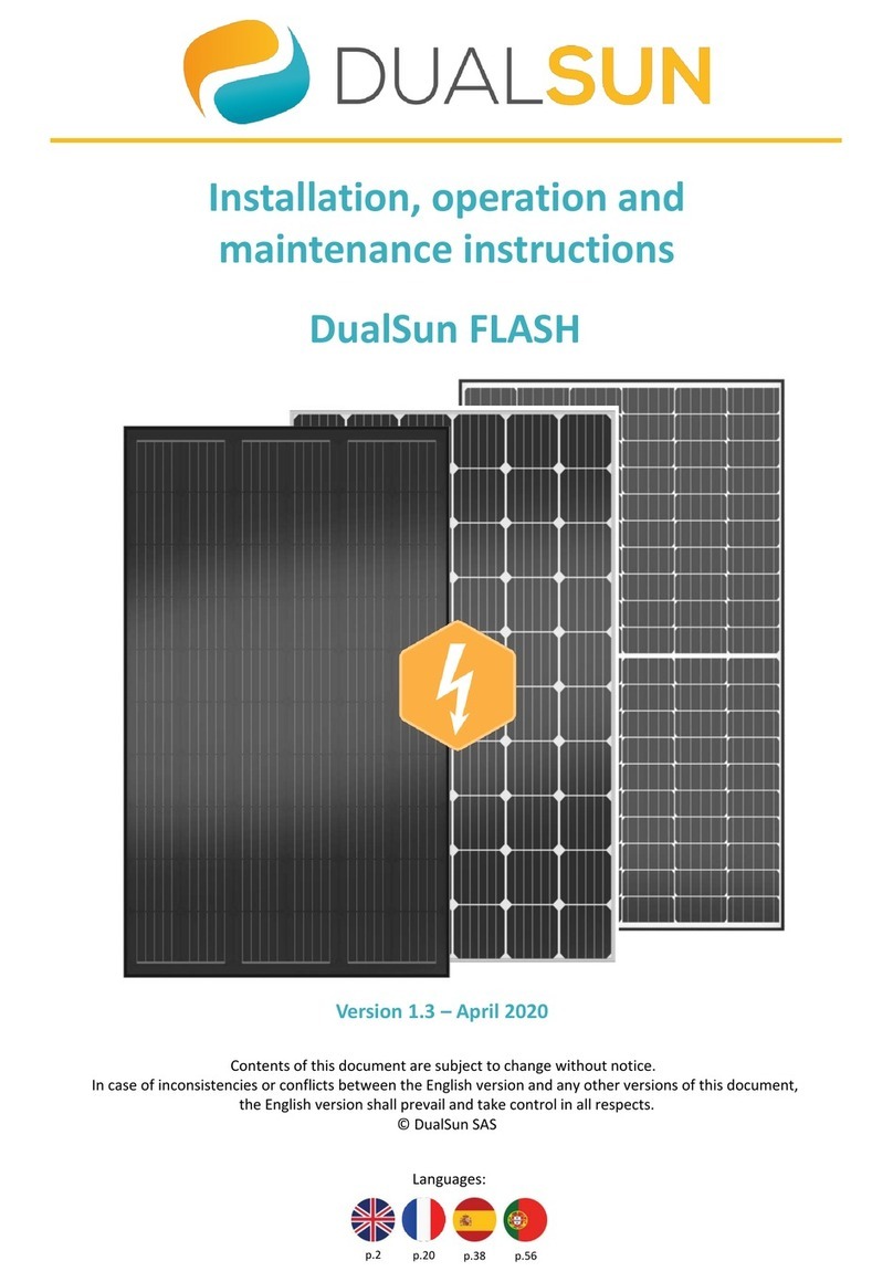 DUALSUN FLASH Installation, operation and maintenance instructions DUALSUN FLASH Installation, operation and maintenance instructions