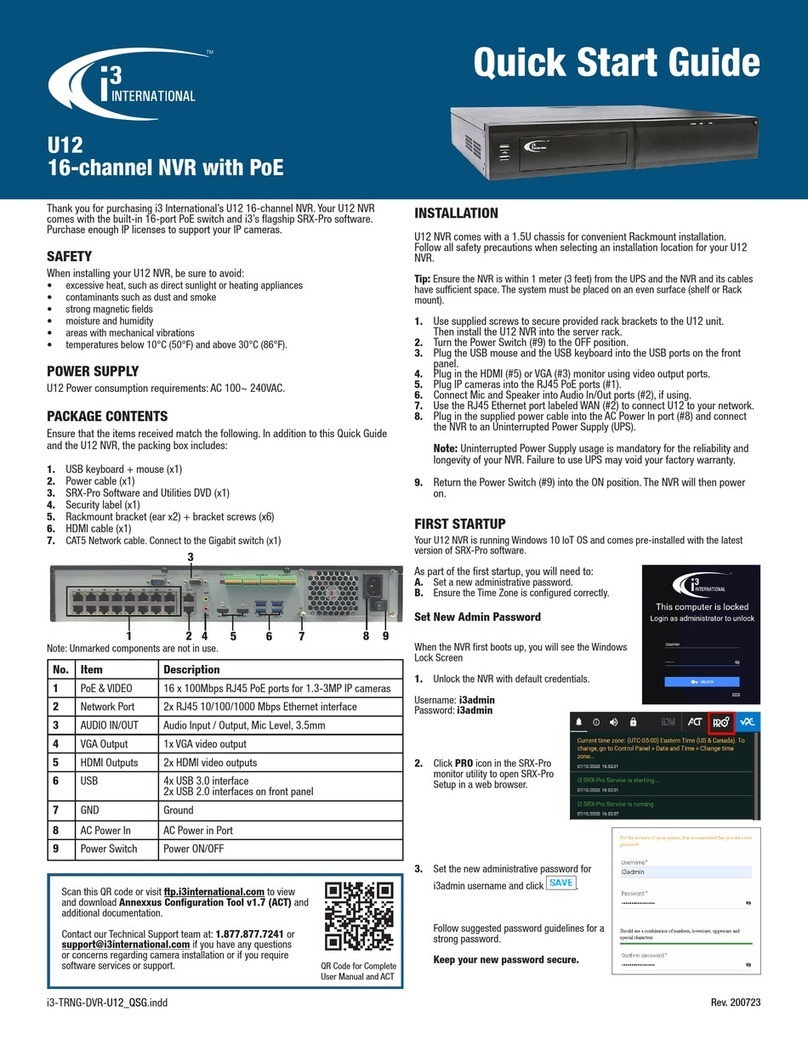 i3 International U12 User manual