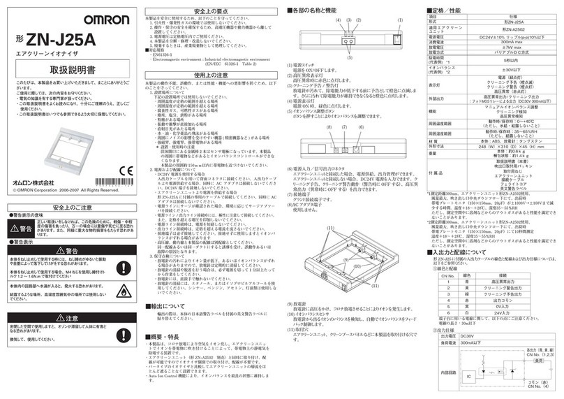Omron ZN-J25A instruction sheet