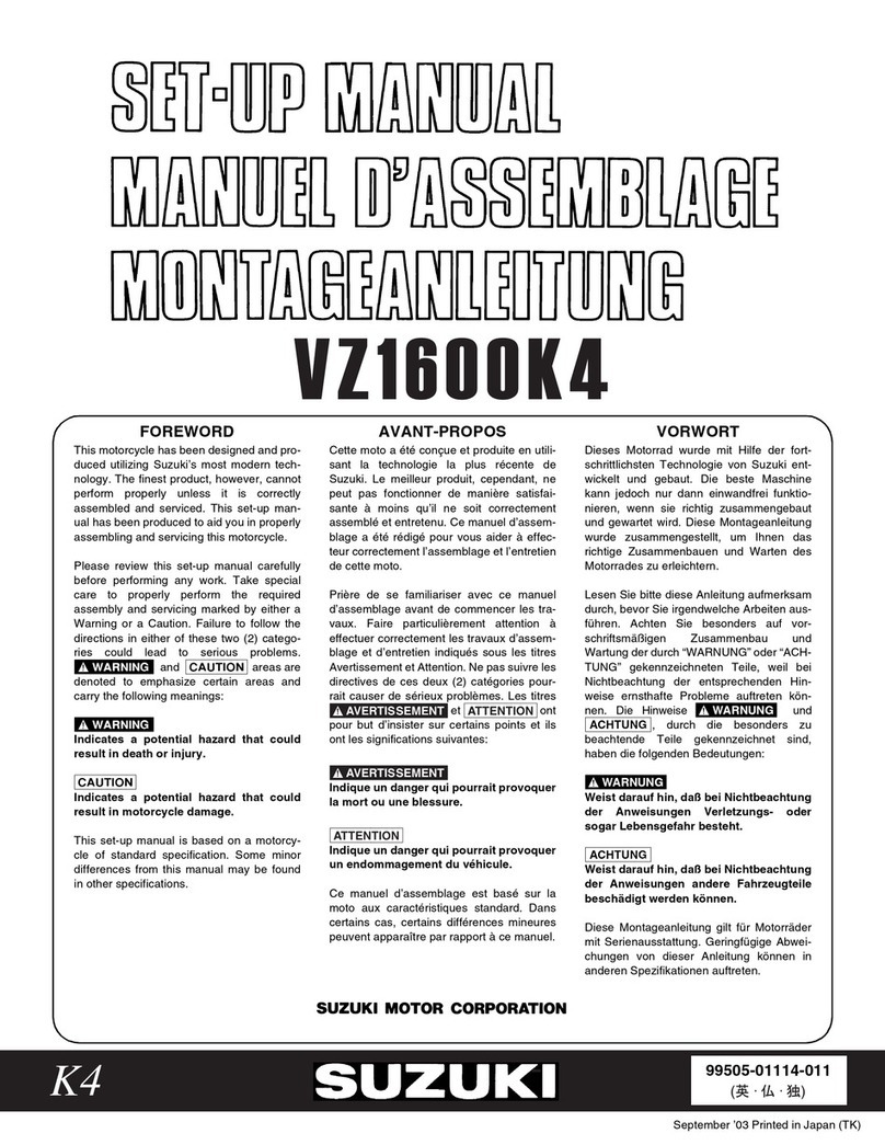 Suzuki VZ1600K4 Setup manual