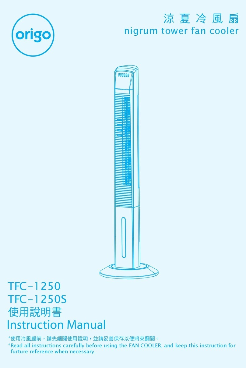 ORIGO TFC-1250 instruction manual