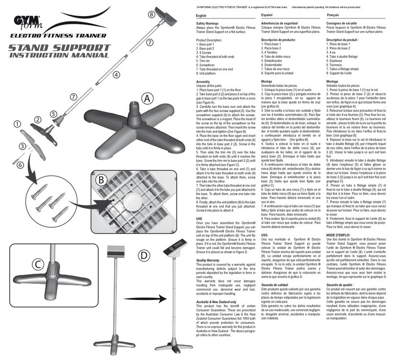 GYM form Electro Fitness Trainer Stand Support User manual