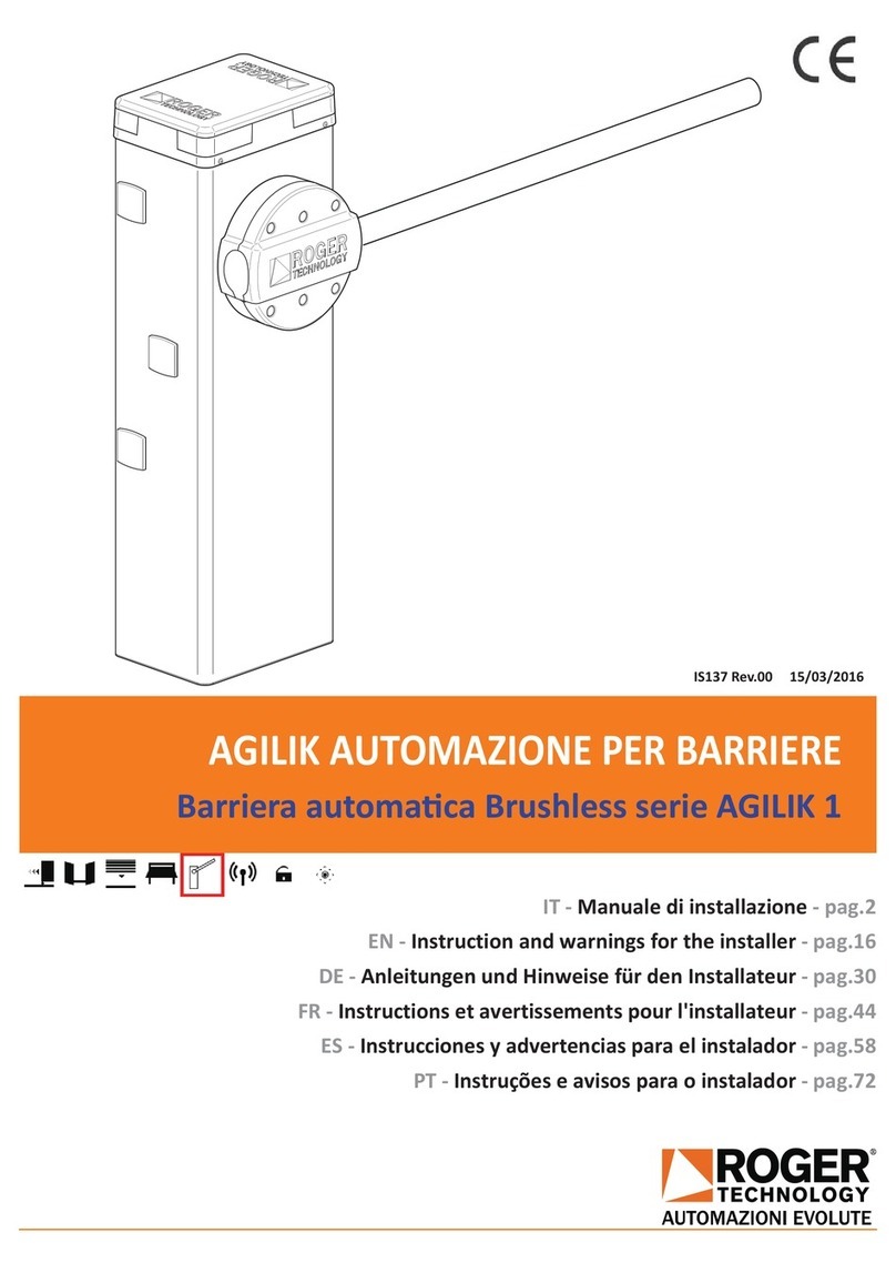 Roger Technology AGILIK 1 Series Instruction and warnings for the installer