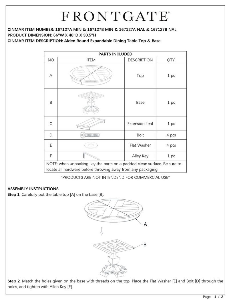 Frontgate Alden 167127A MIN quick start guide Frontgate Alden 167127A MIN quick start guide