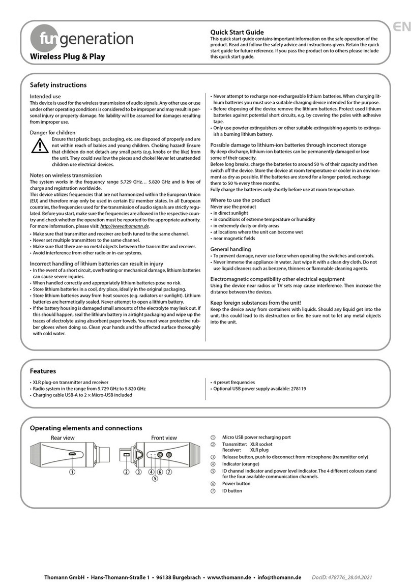 thomann Fun Generation Wireless Plug & Play User manual