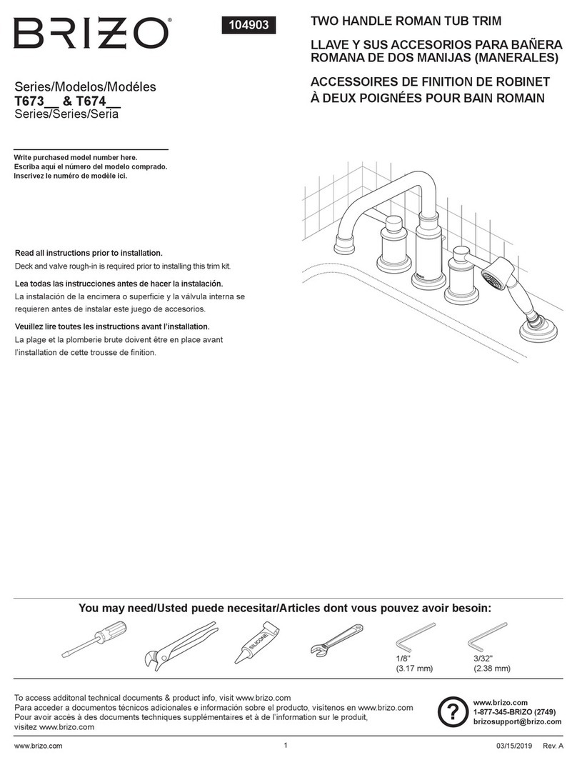 Brizo T673 Series quick start guide