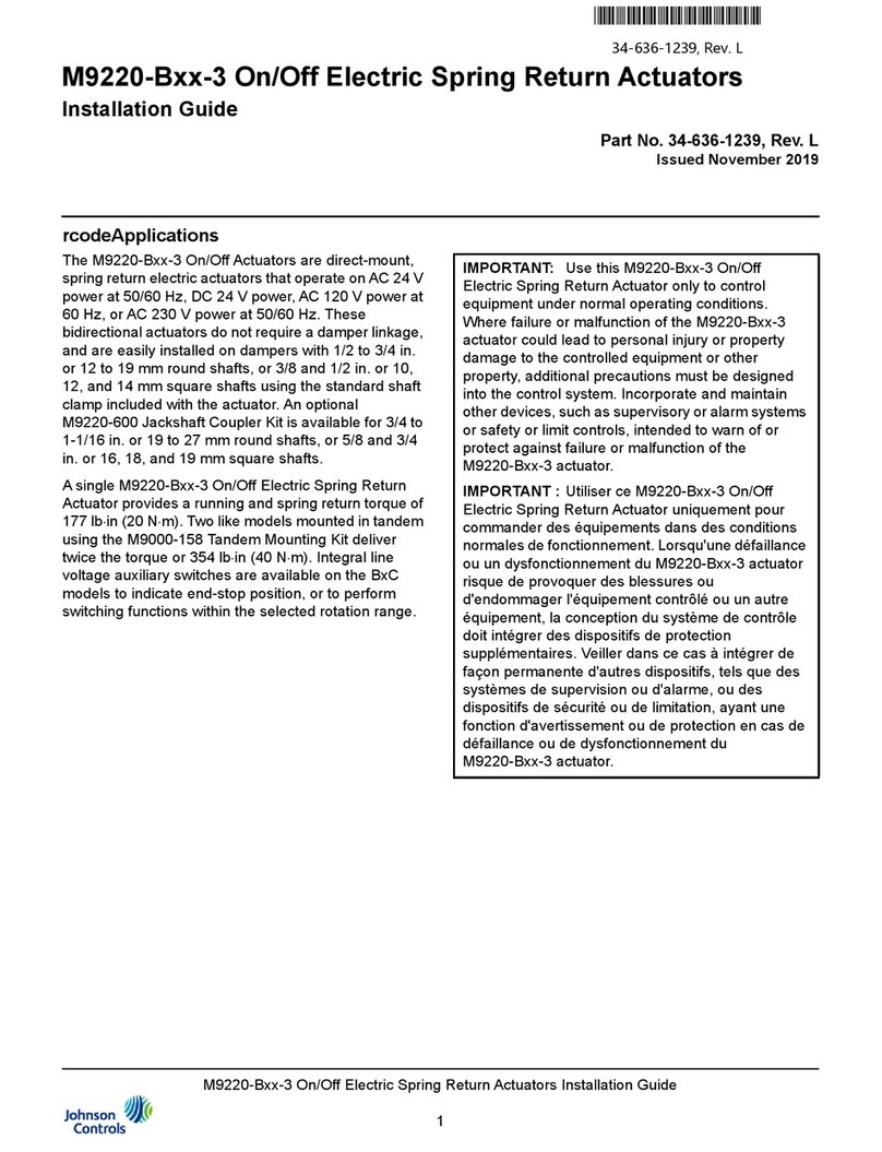 Johnson Controls M9220-Bxx-3 User manual Johnson Controls M9220-Bxx-3 User manual
