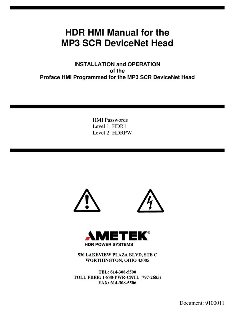 Ametek MP3 SCR DeviceNet Head User manual