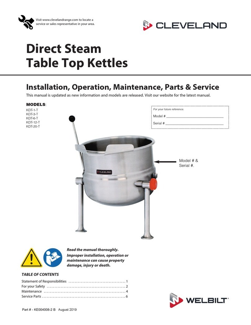 Welbilt Cleaveland KDT-1-T User manual Welbilt Cleaveland KDT-1-T User manual