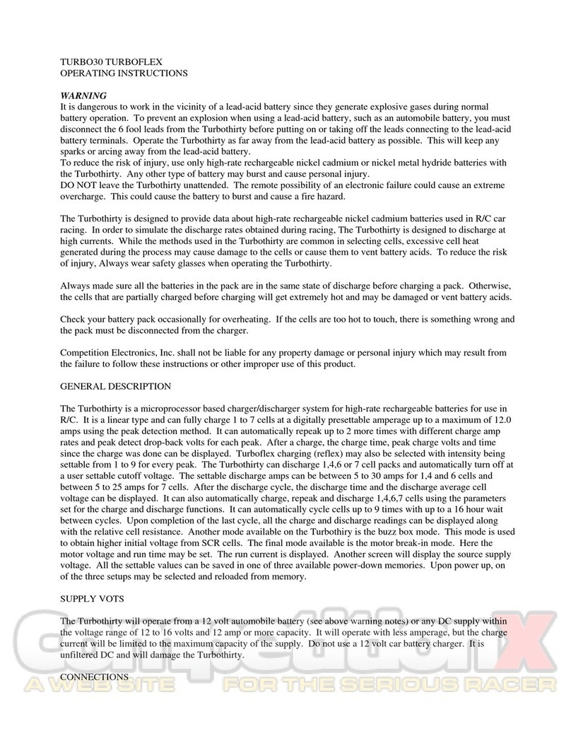 Competition Electronics TURBO30 TURBOFLEX operating instructions