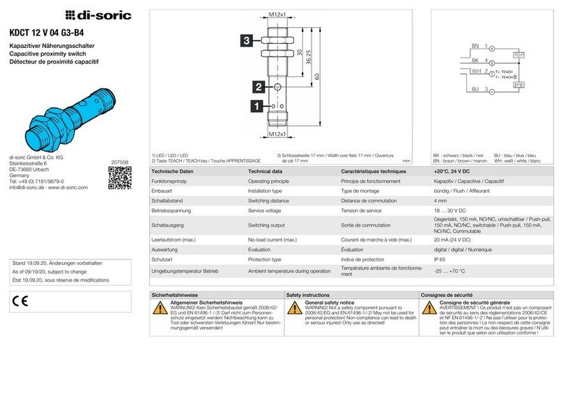 Di-soric KDCT 12 V 04 G3-B4 quick guide