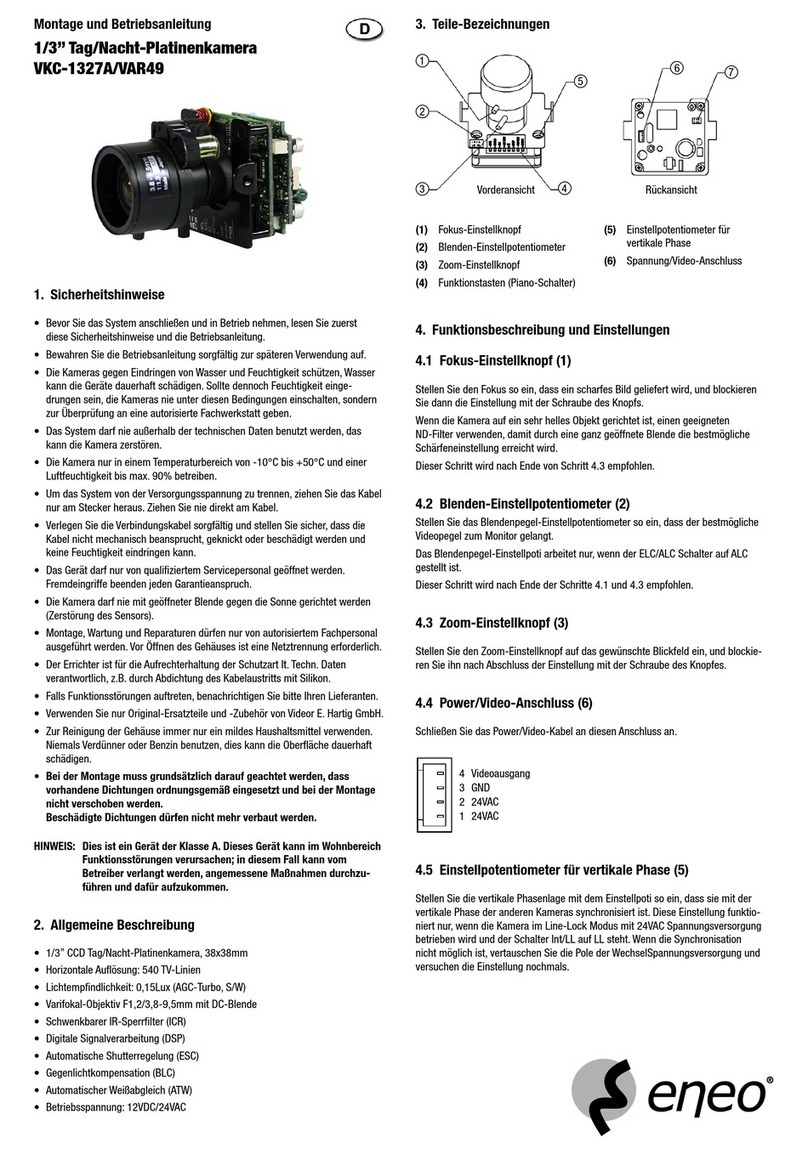 Eneo VKC-1327A/VAR49 Installation and operating instructions